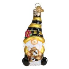 Old World Christmas BEE HAPPY GNOME 24226 Glass Ornament w/OWC Box