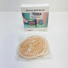 Silicone Body Scrubber Shower Cleansing Brush Pad Bath Exfoliating Soft Bristles