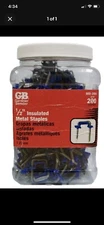 Romex Insulated Staples 1/2" x 1" GB, Quantity 200. Used For Romex