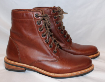 Nisolo Amalia Boots Women's SZ 5 Leather Lace Up Brandy NIB