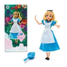 Disney Parks 11.5in Alice in Wonderland Classic Doll w/Blue Brush New Free Ship