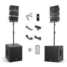 PRORECK Club 8000 DJ Powered Speaker System 8000W P.M.P.O Stereo PA 18-inch Sub