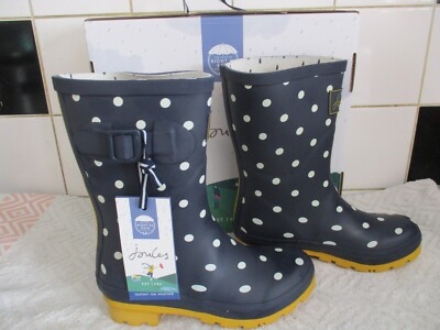 JOULES Wellies Navy Spot UK EU36 Molly Mid Calf Wellington Boots  UK