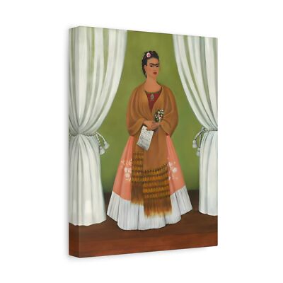 Frida Kahlo Stretched Canvas Self Portrait Dedicated to Leon Trotsky Repro...