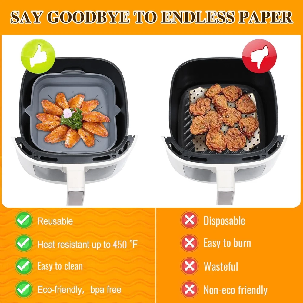 Air Fryer Silicone Liners | Silicone Air Fryer Liners | Silicone Pot Baking T...