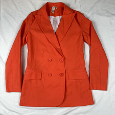 Anthropologie Dolan Women's XS Linen Blend Button Up Coral Blazer Jacket Preppy