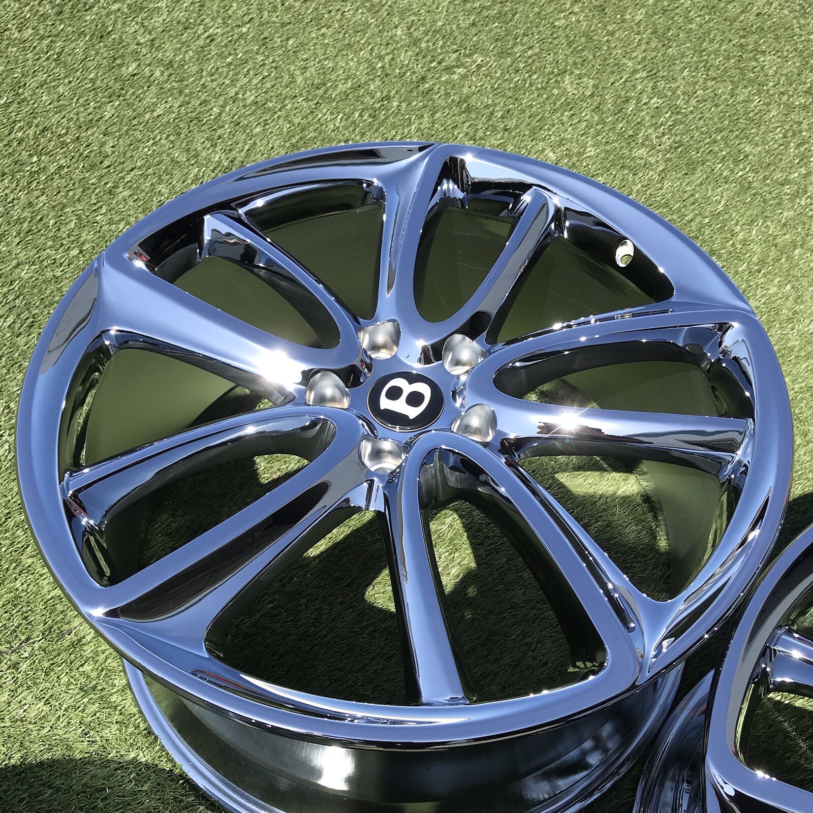 22" BENTLEY 2023 CONTINENTAL RIMS OEM GENUINE SET NEW CHROME PERFERCT SET 4 FACT