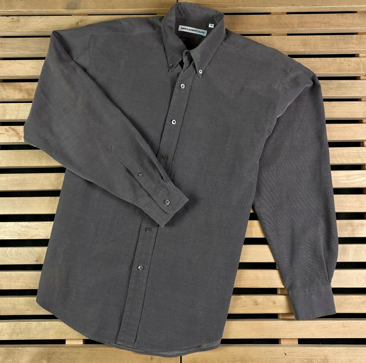 Mens Shirt Long Sleeve Saint Laurent Jeans Size M Vintage