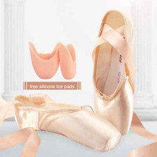 Ballet Pointe Shoes Professional Girls Ladies Ballerina Dance Shoes With Ribbons