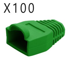 Qty of 100 pcs - CAT5e/6 RJ45 Ethernet Patch Cable Strain Relief Boots - Green