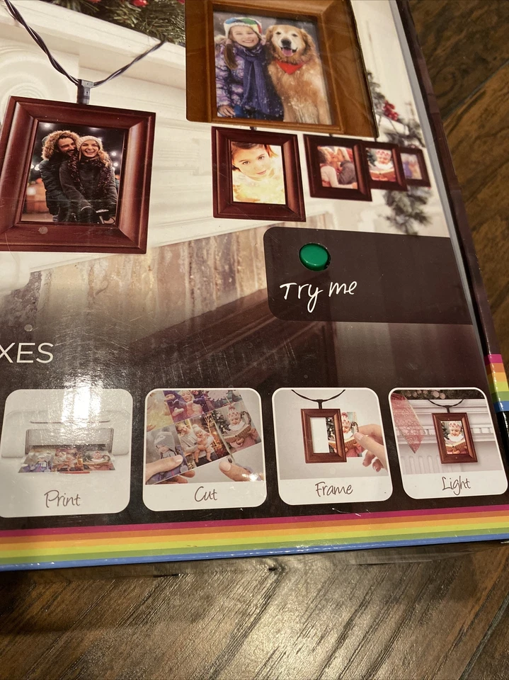 Polaroid фото рамка струнных инструментов светодиодные лайтбоксы теплый корицы дерева вечеринки, семьи - Изображение 3 из 4