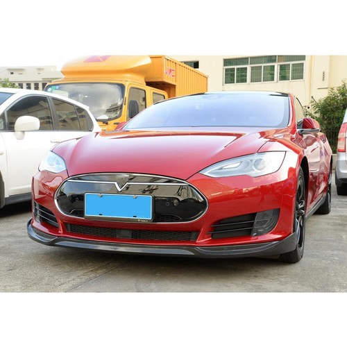 Fit For Tesla Model S Sedan 2012-2017 Carbon Fiber Front Bumper Lip Chin Spoiler - Picture 2 of 12