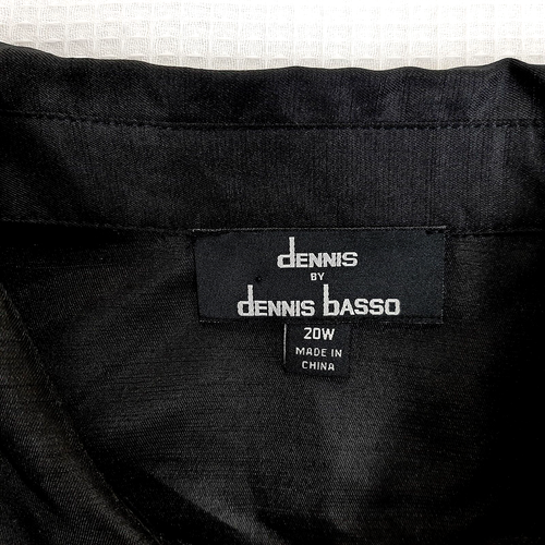 Dennis by Dennis Basso Women's Blouse Plus Size 20W Black Button Up 3/4 Sleeve - Picture 12 of 15