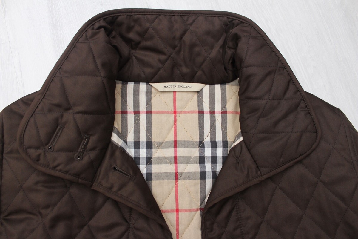 Womens BURBERRY London Quilted Belted Jacket Nova Check Lined ~S