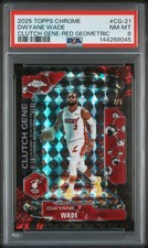 2025 TOPPS CHROME CLUTCH GENE RED GEOMETRIC #CG-21 DWYANE WADE 2/5 PSA 8