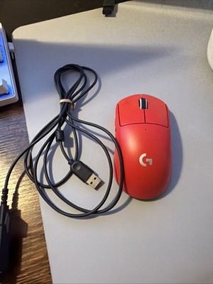 Red Logitech G Pro Super Light Wireless Gaming Mouse