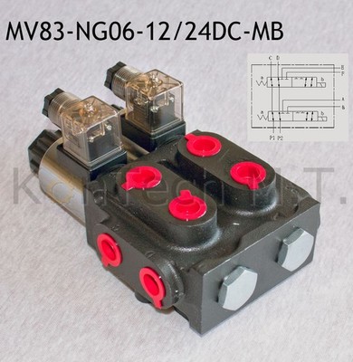 Hydraulik Magnetventil 8/3-Wegeventil NG06 24V DC Monoblock - inkl. Stecker