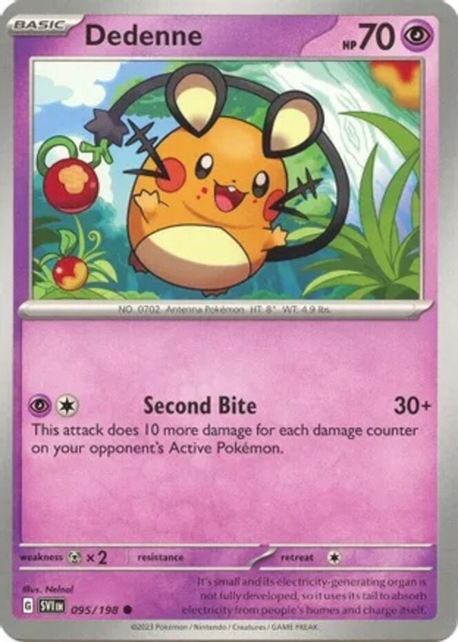 Dedenne - 095/198 - Common (Near Mint) Scarlet & Violet - Base Set - Psychic Pok
