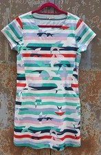 White Stuff Dress With Pockets,Size 14 EU 42,Bird Print On Stripes