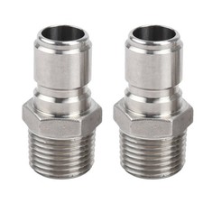 2 Pack Stainless Steel Male Quick Disconnect FPT 1/2" Home brew M, Silver
