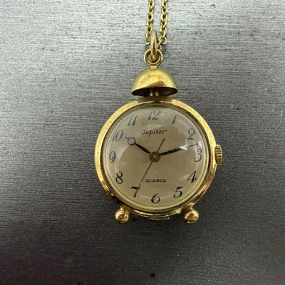 Orient Jupiter Necklace Watch Women 22mm Champagne Dial Gold Tone Round New Batt