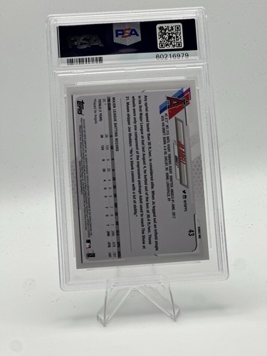 Topps Jo Adell RC Rookie 43 2021 como nuevo PSA 9 Los Angeles Angels - Imagen 2 de 2