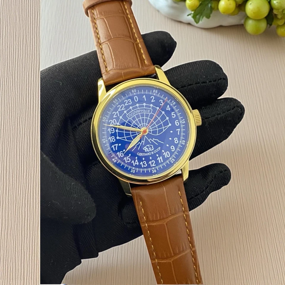 Vintage Watch Raketa 24h Automatic Wrist Men Soviet USSR Polar Day Russian Rare - Image 3 of 4
