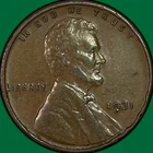 1931 Lincoln Wheat Cent Almost Uncirculated AU Coin, Rim Bumps #40516