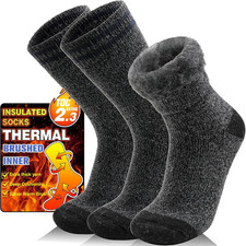 3 Pairs Insulated Thermal Socks for Men Women - Warm Winter Ski Socks
