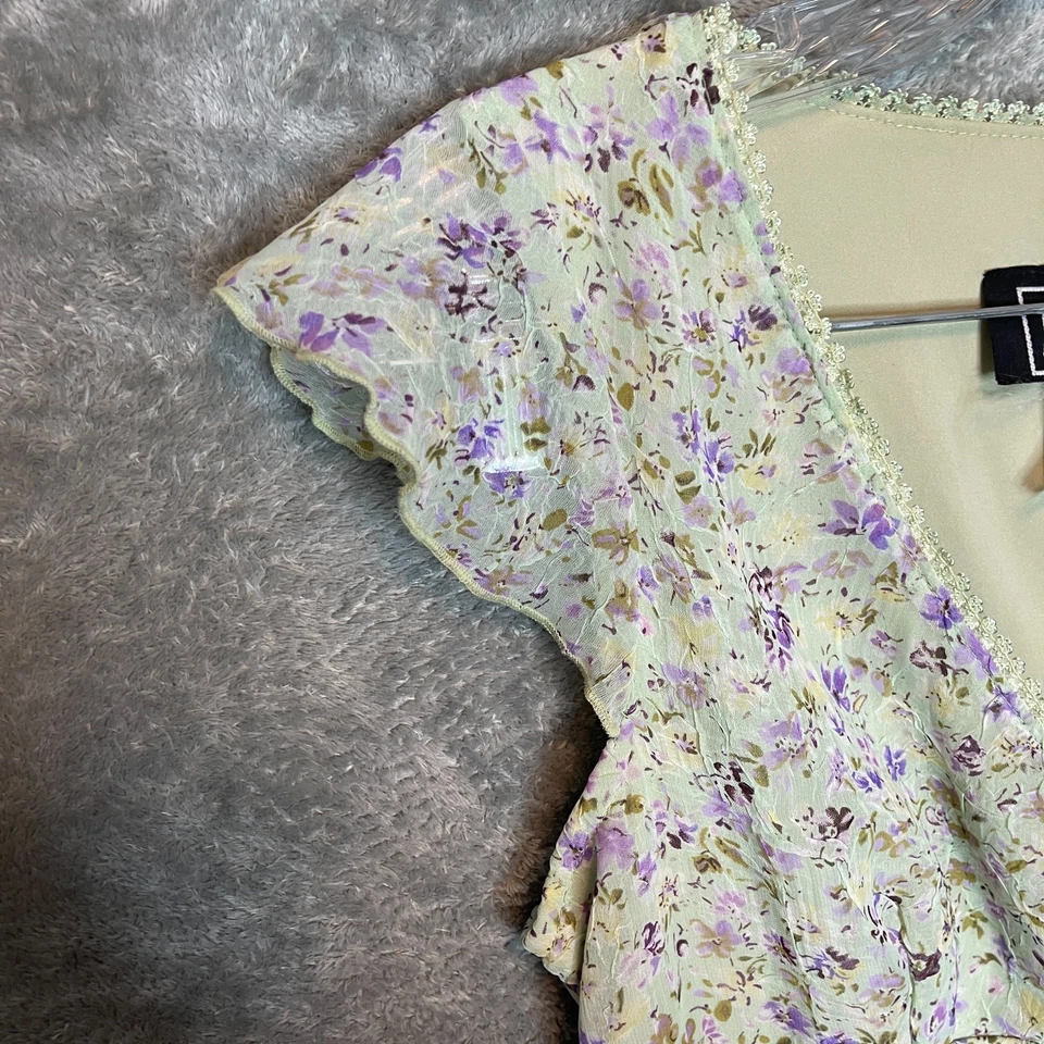 Vestido City Triangles Mujer Y2K Hada Ditzy Floral Flutter Sobrepelliz Gasa 7 Foto 4 de 4