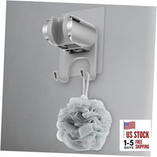 Handheld Shower Head Holder, Strong Adhesive Shower Wand Holder with 2 Hanger