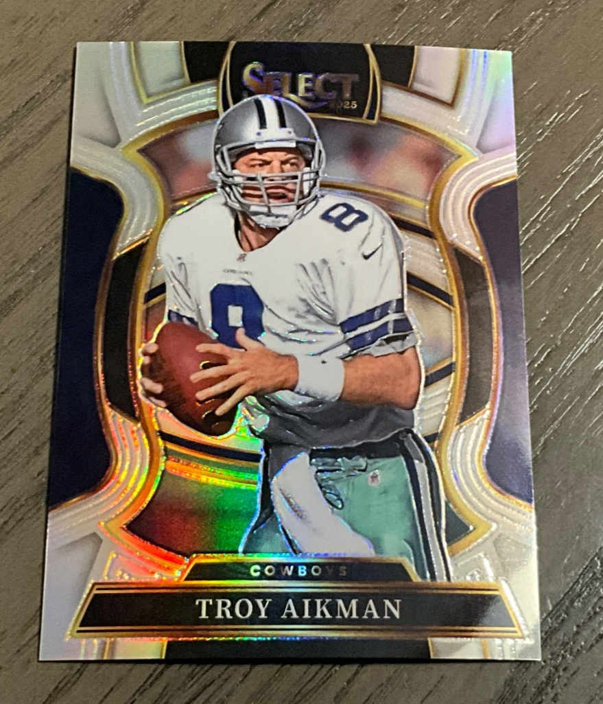 2025 Panini Select # 100 Troy Aikman Silver Prizm Concourse Dallas
