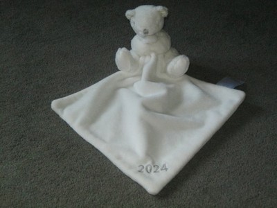 The Little White Company 2024 weiße Teddybär Decke weiches Umarmungsspielzeug.