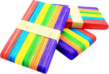 500 Pcs,6 Inch,Jumbo Craft Sticks,Rainbow Sticks,Colored Tongue Depressors for C