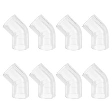 8pcs Clear Elbow Fitting, 45 Degree 14mm ID PC Pipe Fitting Adapter