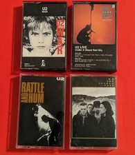 U2 Cassette Tape Lot of 4 - Joshua Tree / War / Rattle Hum / Under Blood Red Sky