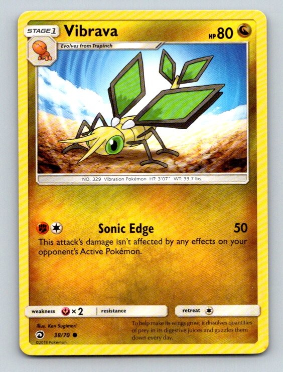 Vibrava 38/70 Common Dragon Majesty Pokemon Lightly Played