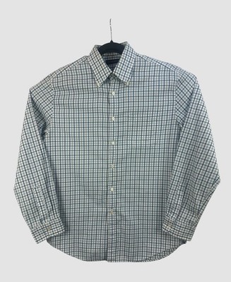 Joseph Abboud Mens Large Blue White Check Dress Shirt Button Down Long Sleeve