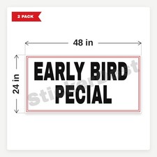 Early Bird Pecial BR5 2 Pack 24x48 Vinyl Banners With Grommets