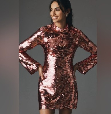 chinese dress ladies Maeve Long-Sleeve Scrunch Textured Mini Dress