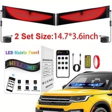2Pcs 14"Truck Windshield Cars Devil Eyes Light Remote Smart Eye Lamp Soft Screen
