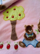 French Design Tradition des Vosges Child Kids Duvet Set Bears Pink 100 Cotton