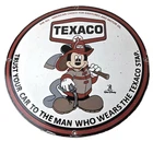 Vintage Texaco Gasoline Sign - Walt Disney Mickey Mouse Porcelain Gas Pump Sign