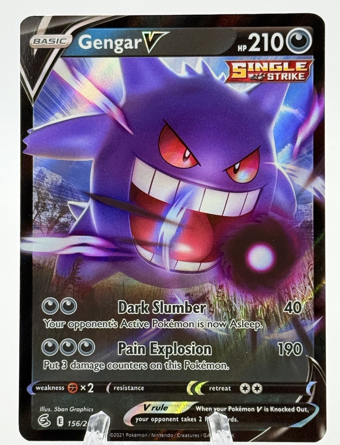 Gengar V - 156/264 - Ultra Rare NM-Mint Pokemon Sword & Shield - Fusion Strike