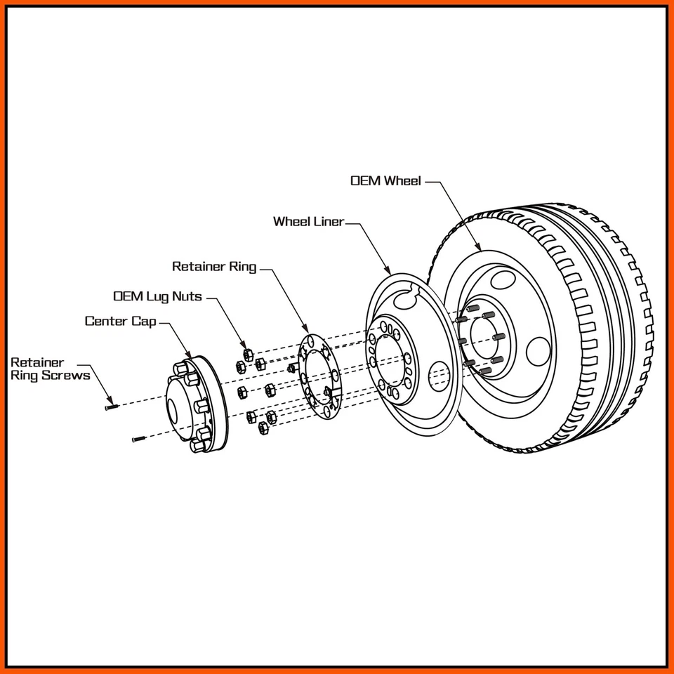16" Dual Steel Wheel Simulators Dually Rim Liners Cover for 2008-2021 Ford E-350 - Imagem 4 de 4