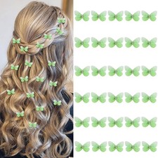 YISSION 30 Pcs Mini Green Butterfly Hair Clips 1 Count Pack of 30 ,