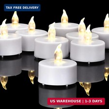 Battery Operated Flameless Tea Lights, Led Flickering Electric Votive Candle 24