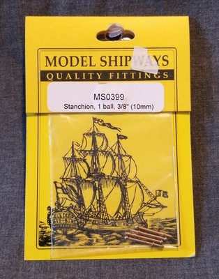 Model Shipways Fittings MS0399 BRASS STANCHIONS 1-Ball 3/8 10mm Detail Parts b