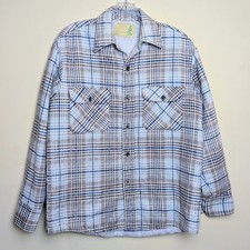 Vintage 70s Sears Fieldmaster Quilted Lined Plaid Permaprest USA Made Medium
