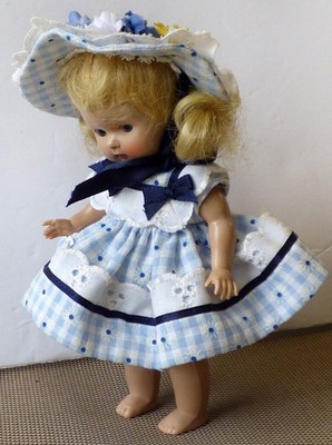 NO DOLL ~ Outfit for 8'' Alexanderkins Ginny Muffie Blue Dress  Bloomers Hat MINT